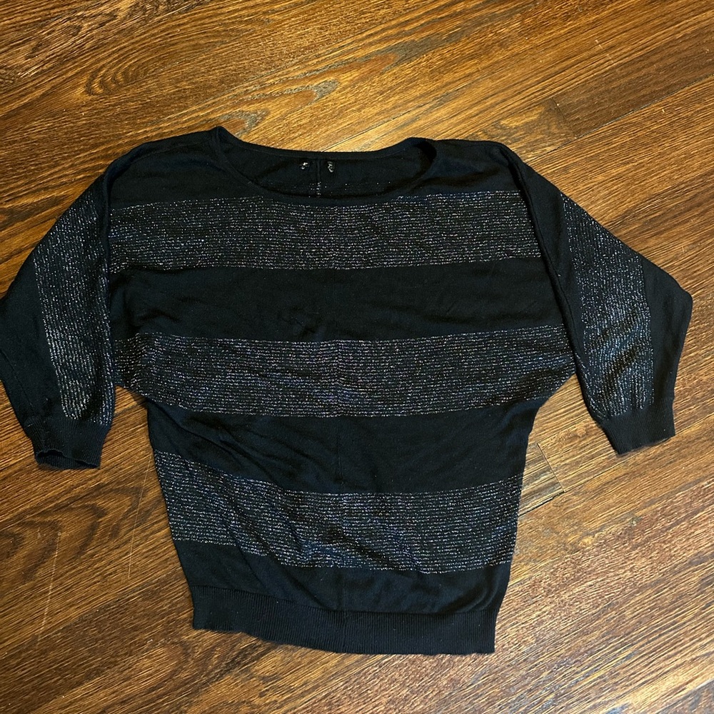 Sparkly striped dolman sweater